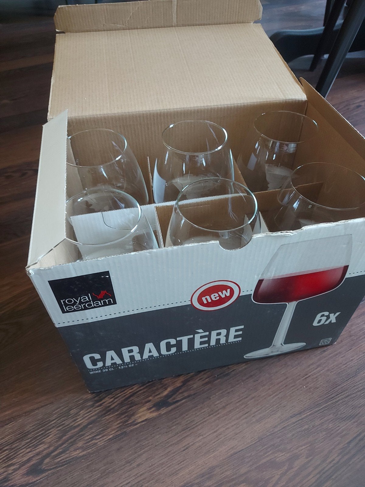 Royal Leerdam Caractère wijnglazen - 6 stuks, Ophalen, Glas of Glazen, Overige merken, Overige stijlen