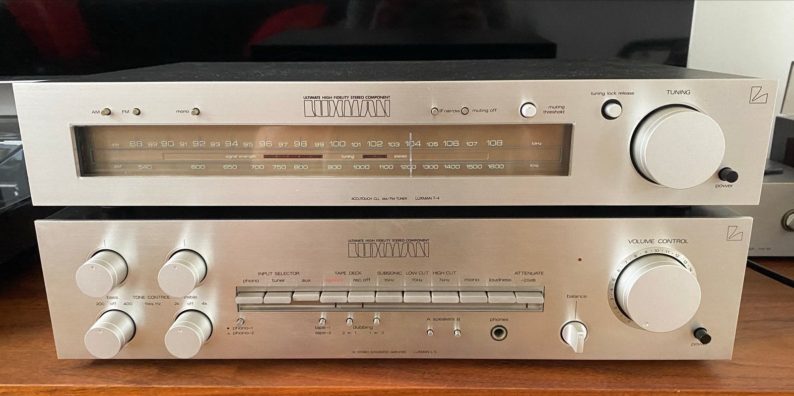 Luxman L-5 Versterker en T-4 Tuner - Vintage Hifi Set, Gebruikt, Tuner of Radio, Losse componenten, Ophalen