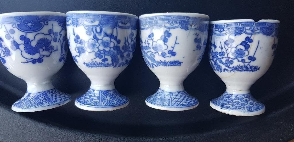 Vintage eierdopjes, Gebruikt, Keramiek, Overige typen, Ophalen of Verzenden