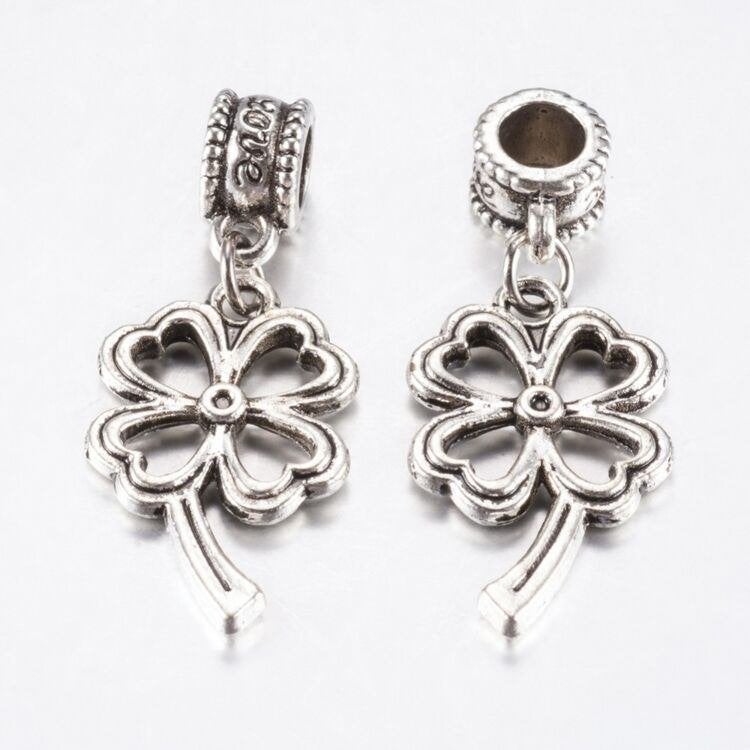 Groot gat bedel/dangle Klavertje Vier Love, Overige merken, Overige materialen, SINO-SEAR GmbH, Feuerbachstrasse11, Potsdam, Germany