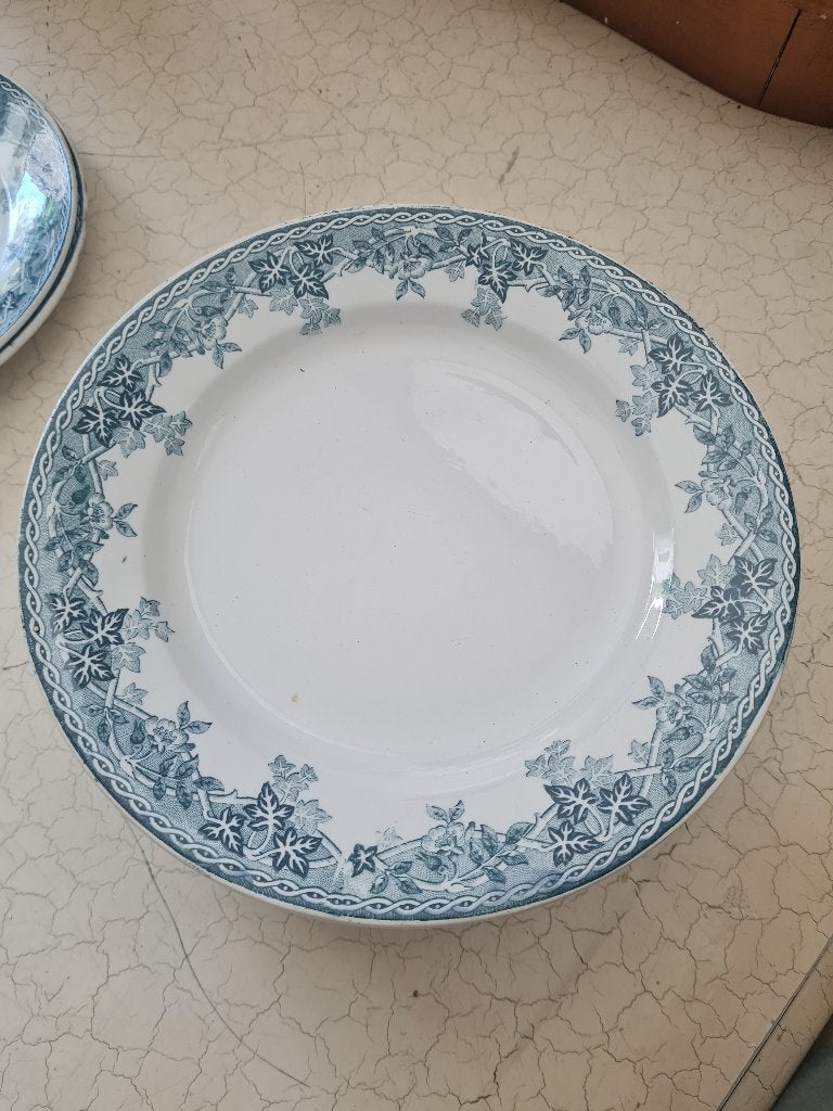 11 diner borden petrol blauw antiek p/st 5.95, Ophalen of Verzenden