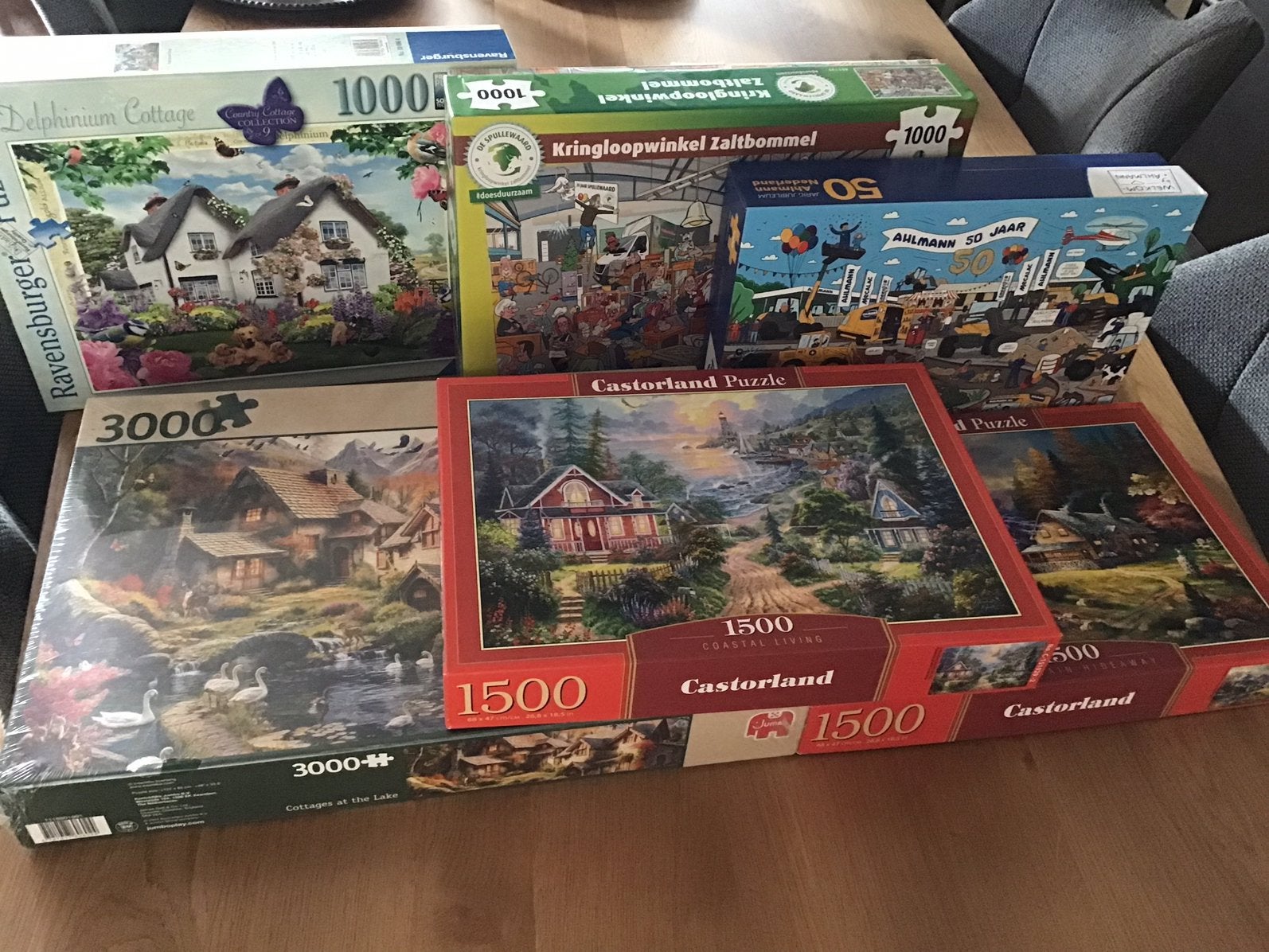 Pakket legpuzzels, Ophalen, 500 t/m 1500 stukjes, Zo goed als nieuw, Legpuzzel