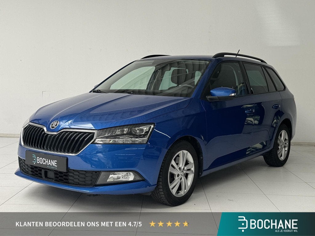 Skoda Fabia Combi 1.0 TSI Style | Apple CarPlay / Android Au, Auto's, Skoda, Stof, Gebruikt, 95 pk, Blauw