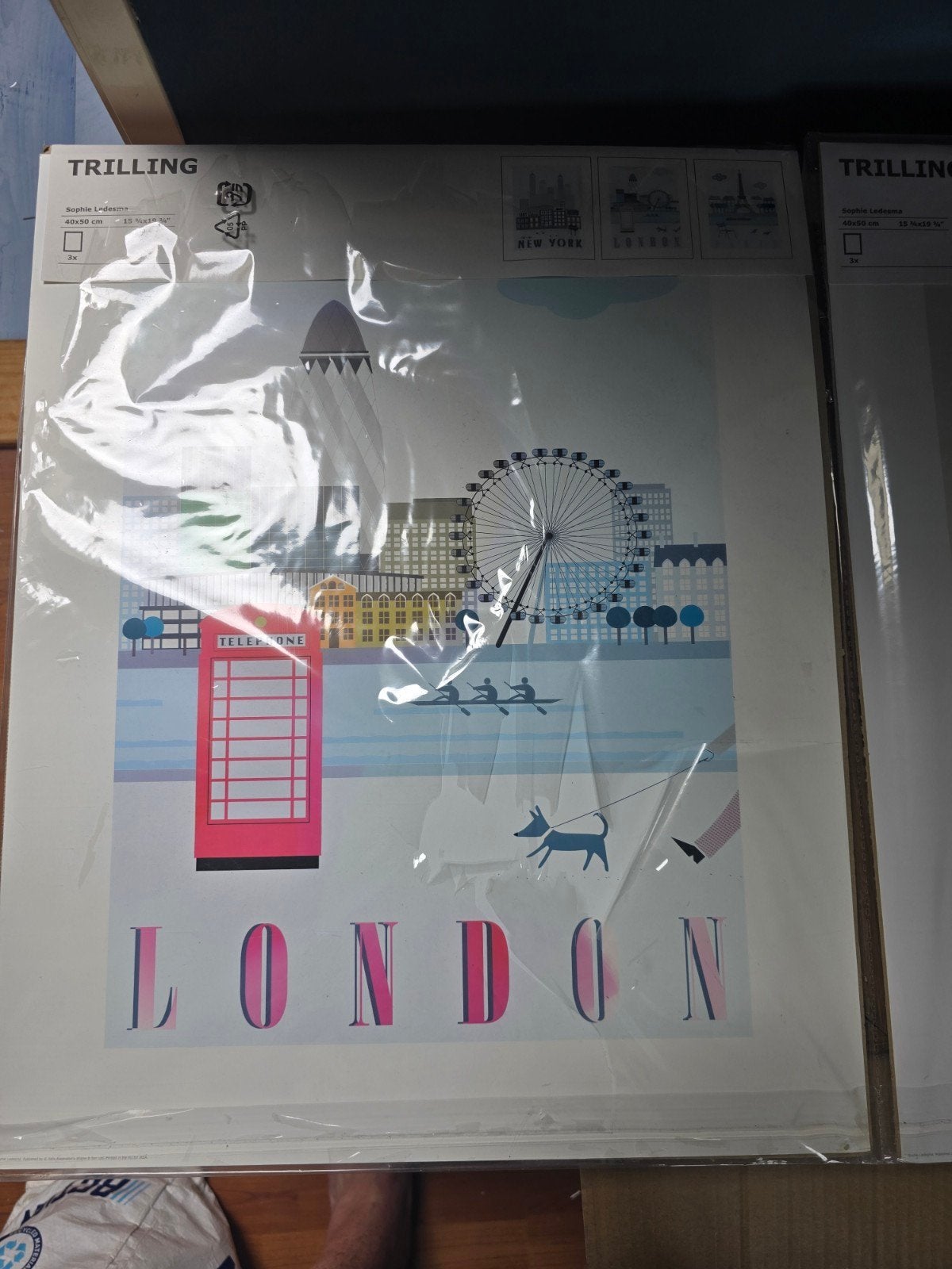 IKEA Trilling posters: London, Parijs, New York (3 stuks), 50 – 75, Nieuw, Ophalen of Verzenden, Foto of Poster