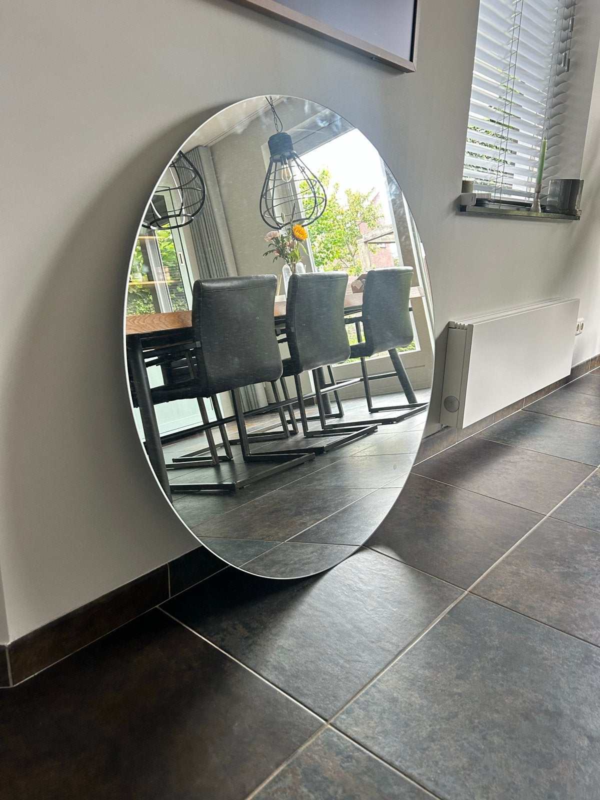 Grote ronde spiegel met LED verlichting - 100 cm diameter, Huis en Inrichting, Woonaccessoires | Spiegels, Ophalen, 100 tot 150 cm