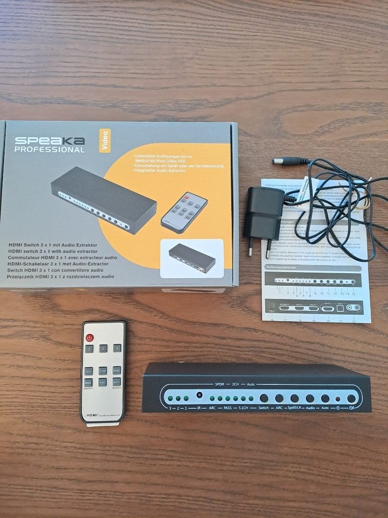 HDMI switch/converter met audio extractor, Audio, Tv en Foto, Converters, Zo goed als nieuw, Ophalen of Verzenden