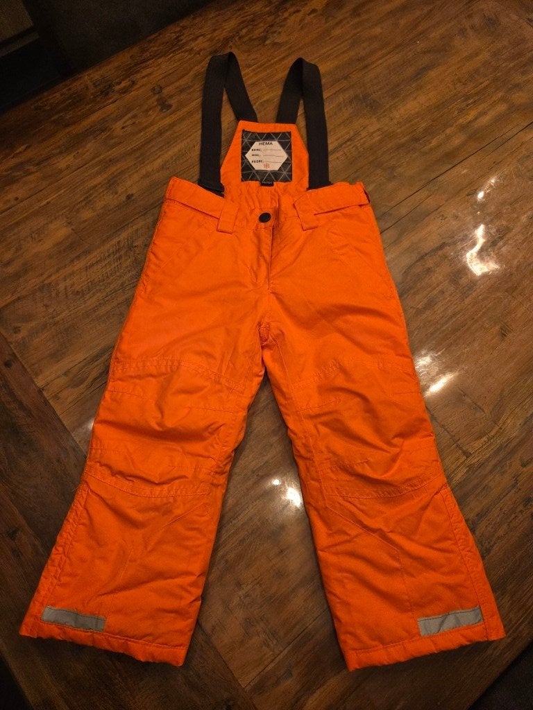 Kinder skibroek, oranje, maat 98-104, zo goed als nieuw!, Broek, Jongen of Meisje, Ophalen of Verzenden, Zo goed als nieuw