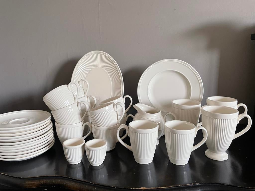 Wedgwood Windsor kop&schotels mokken bord melkkan schaaltje, Ophalen of Verzenden