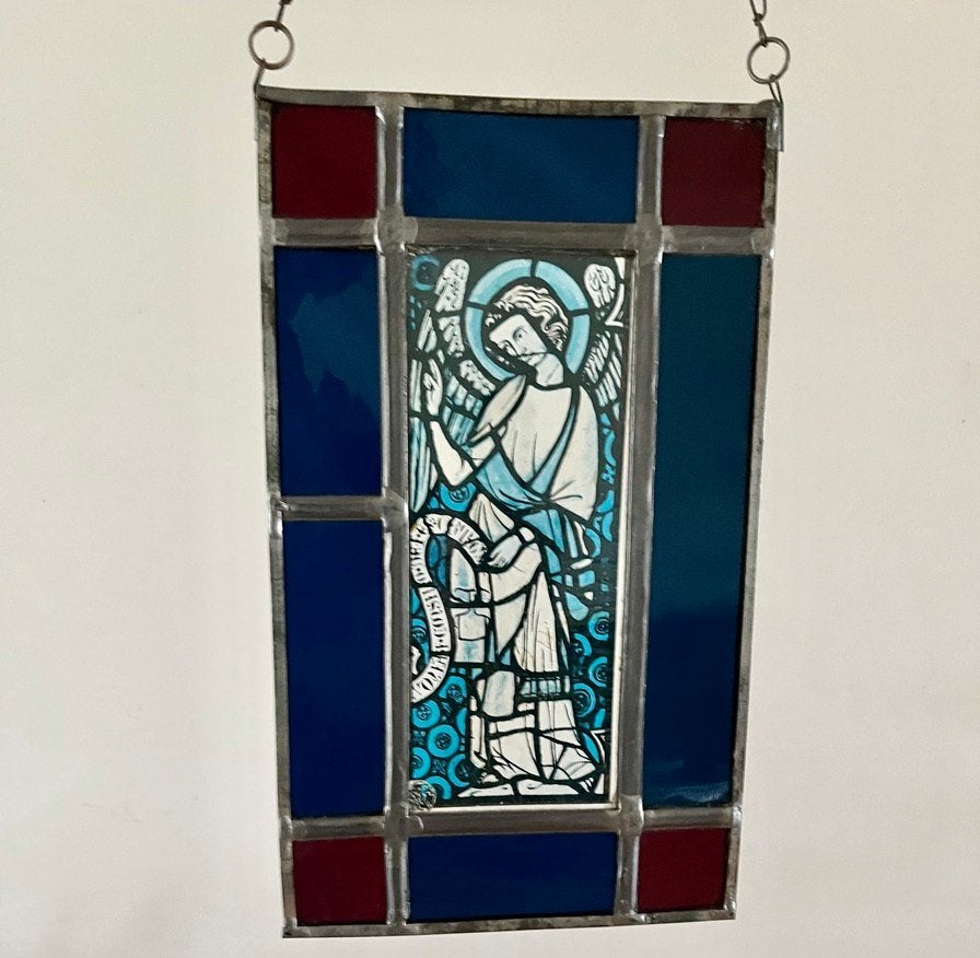 Glas-in-lood icoon Engel, Antiek en Kunst, Ophalen of Verzenden