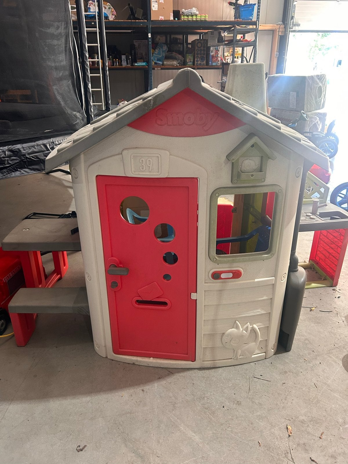Smoby Speelhuisje met Keuken en Picknicktafel, Ophalen, Gebruikt, Kunststof