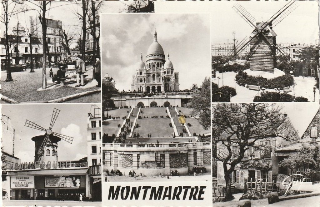 MONTMARTRE O.A MOULIN ROUGE JAREN 50 ZEER MOOIE  KAART KO368, Verzamelen, Ophalen of Verzenden, 1940 tot 1960, Ongelopen, Overige thema's
