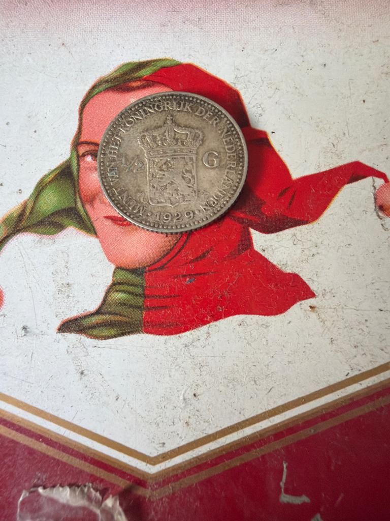 Zilveren 1/2. gulden munt Koningin Wilhelmina 1929, Postzegels en Munten, Munten | Nederland, ½ gulden, Zilver, Ophalen of Verzenden