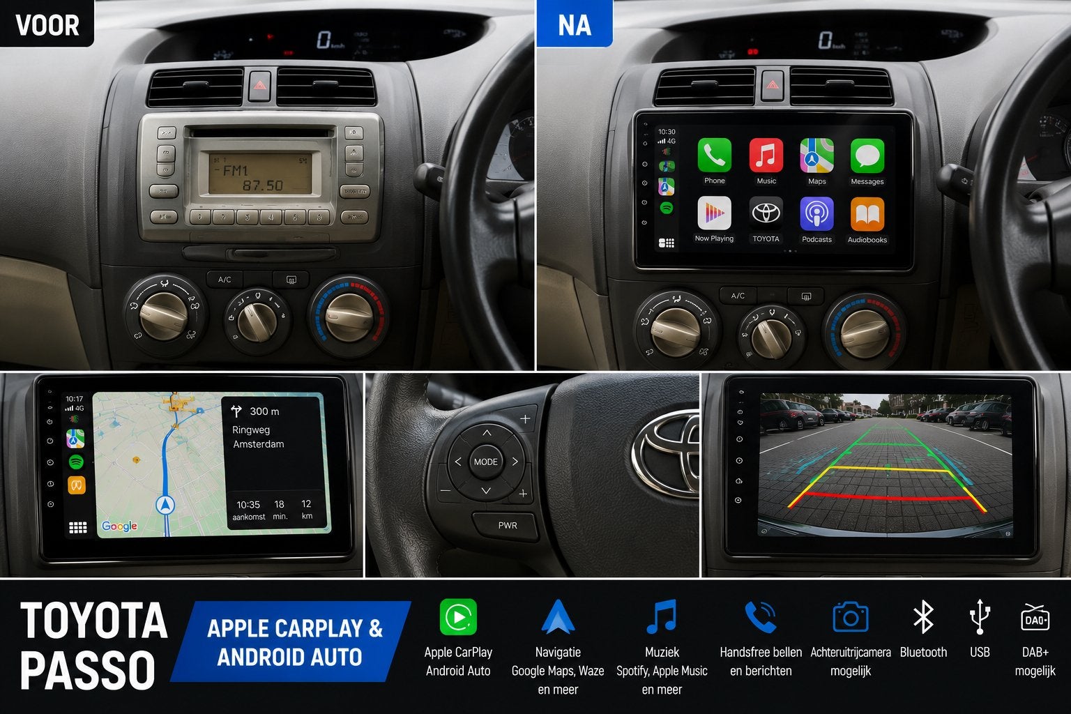 Toyota Passo CarPlay & Android Auto Inbouw, Ophalen, Zo goed als nieuw