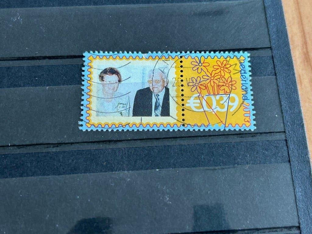 Persoonlijke zegel. Trouwzegel. 60 jaar getrouwd., Ophalen of Verzenden, Na 1940, Gestempeld