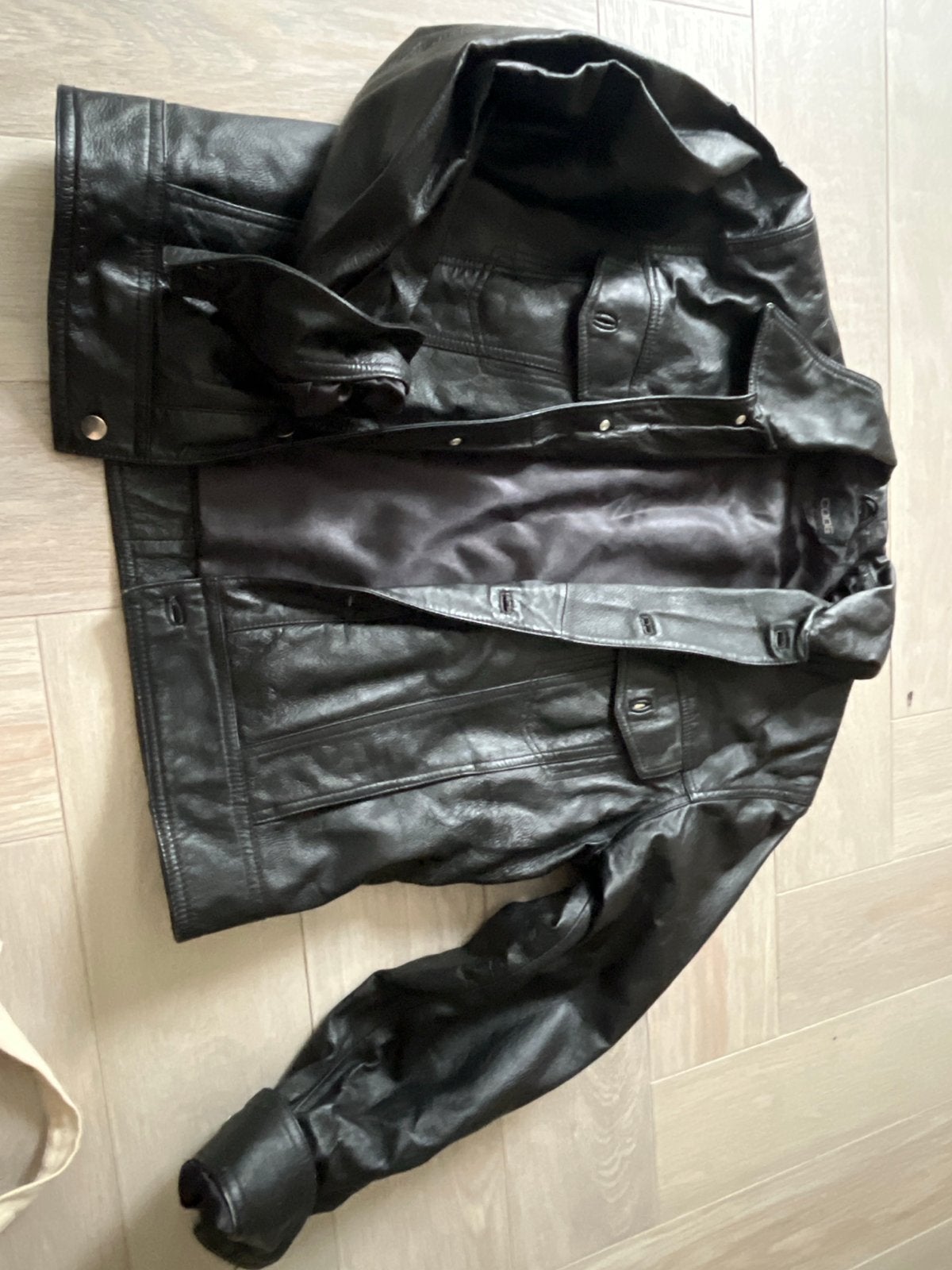 Vintage leren jas van Code, maat 38/42, zo goed als nieuw, Ophalen of Verzenden, Zo goed als nieuw, Maat 38/40 (M), Zwart