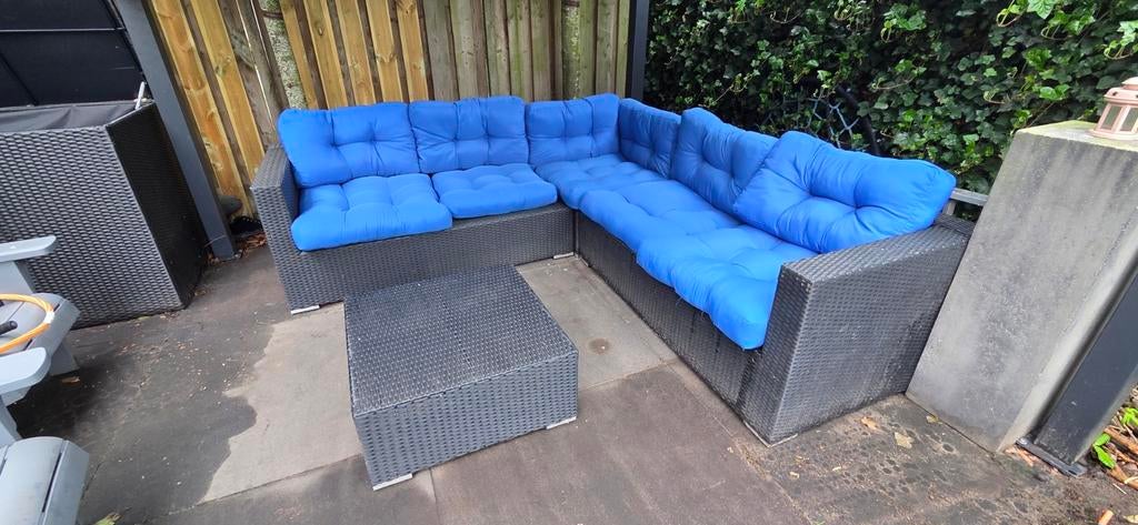 Mooie lounge set, 3-delig en flexibel op te stellen, Ophalen, 5 zitplaatsen, Gebruikt, Bank