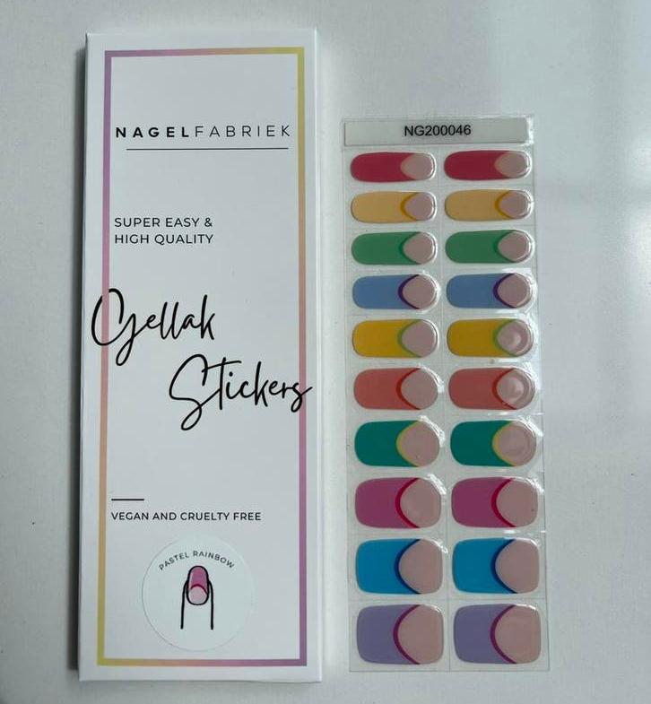 Nagelfabriek Gellak Stickers Pastel Rainbow, Overige kleuren, Nieuw, Ophalen of Verzenden, Handen en Nagels
