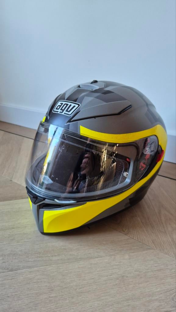 AGV K-3 SV Motorhelm - Matgrijs/Geel - Maat MS (57), Ophalen, Dames, Tweedehands, Integraalhelm