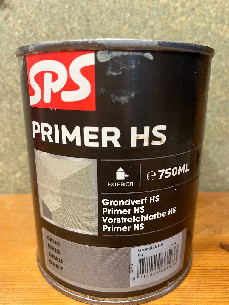 Primer HS.grijs  hout  grondverf 0,75 L, Doe-het-zelf en Verbouw, Ophalen, Grijs, Minder dan 5 liter, Verf