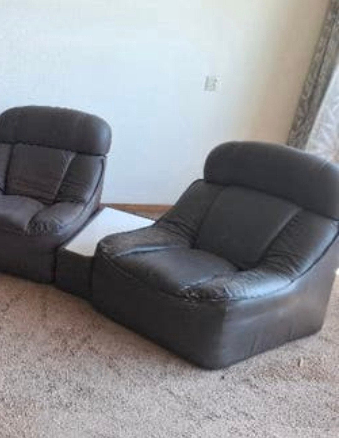 Vintage leren Fauteuil met tafeltje, Huis en Inrichting, Ophalen