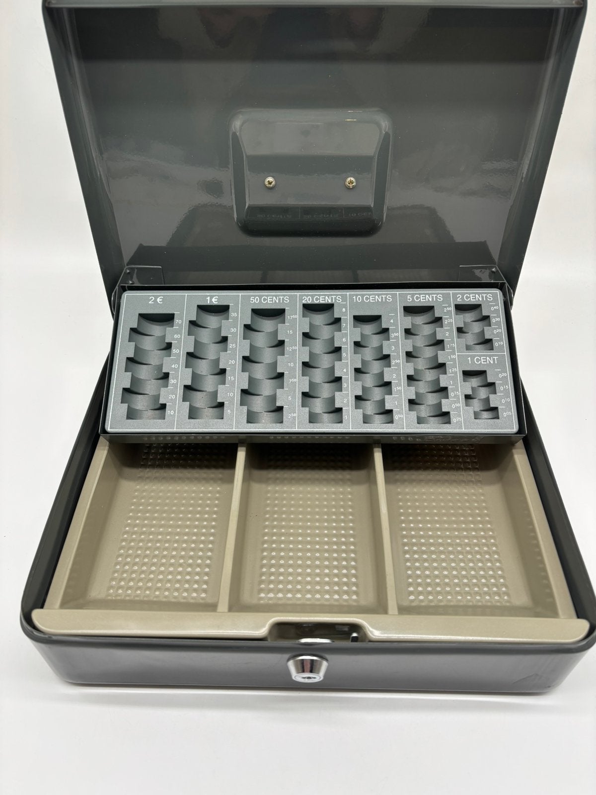 GELD KISTJE - CASH BOX 30x24x9 CM, Verzamelen, Spaarpotten, ., Ophalen of Verzenden, Overige thema's, Metaal of Blik