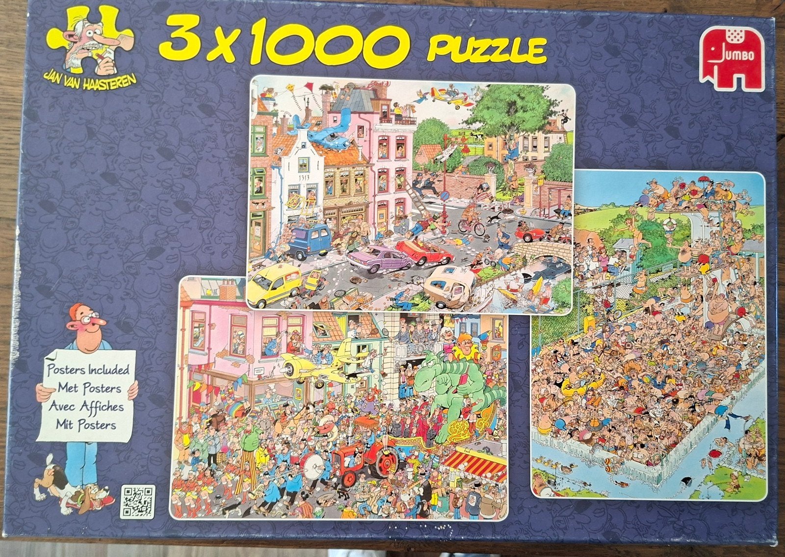 Puzzels 3x 1000 stukjes J v Haasteren, Ophalen, 500 t/m 1500 stukjes, Zo goed als nieuw