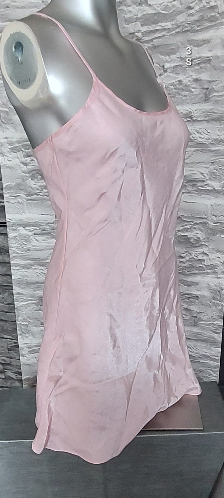 Roze satijnen slipdress S, Ophalen of Verzenden, Roze, Nachtkleding