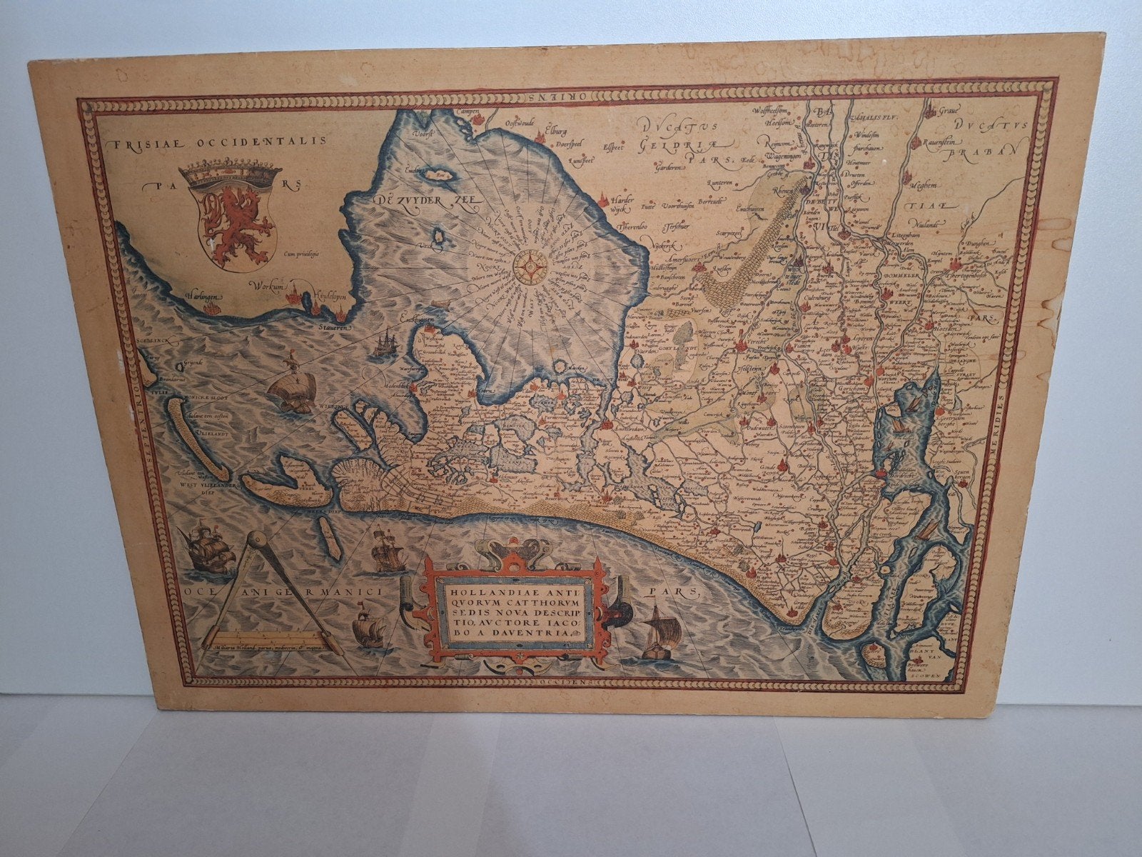 Te koop oude landkaart van Nederland, Gelezen, Ophalen of Verzenden, Landkaart, 1800 tot 2000