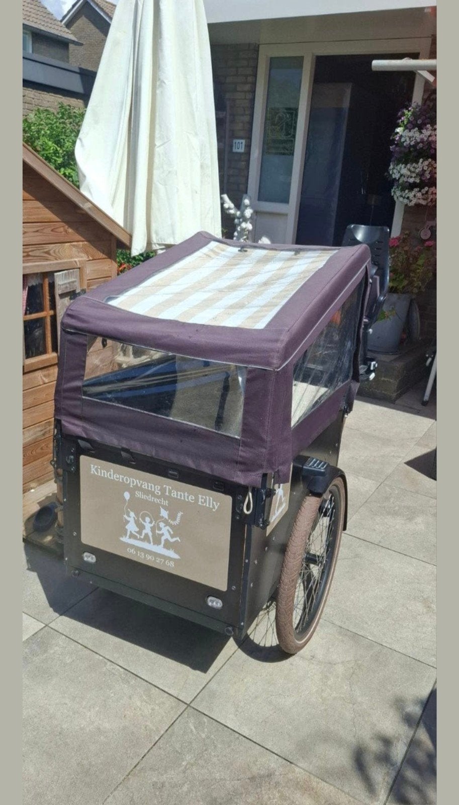 Bakfiets vogeu journy, Ophalen of Verzenden, Gebruikt, 4 kinderen of meer, Huif