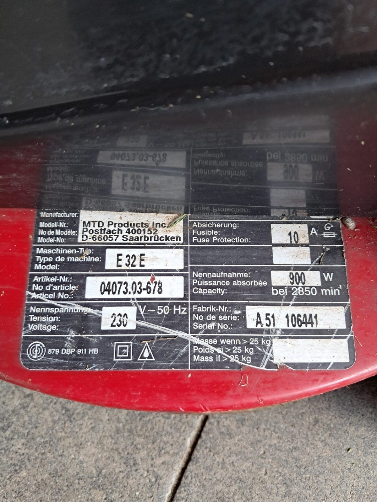 MTD E 32 E Elektrische Grasmaaier - Compact en Krachtig, Tuin en Terras, Ophalen, Cirkelmaaier, Gebruikt, Elektrische grasmaaier