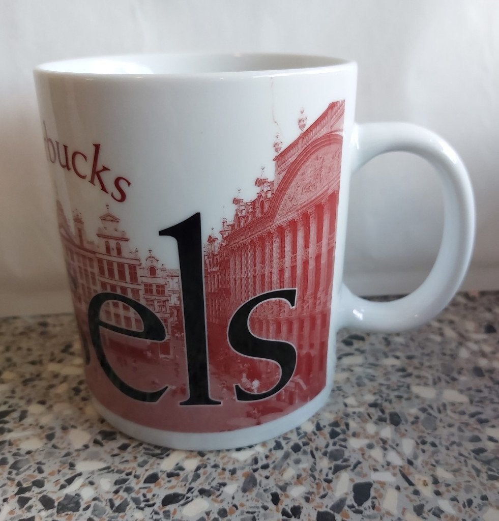Starbucks Coffee mug beker mok Brussels Collector Series, Zo goed als nieuw, Overige stijlen, Starbucks, Aardewerk