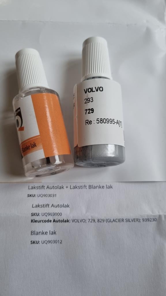Volvo Lakstift Glacier Zilver (729/829) met blanke lak, Ophalen of Verzenden, Volvo