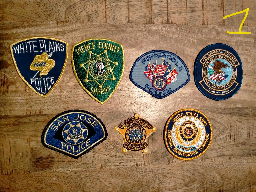 Politie sheriff vintage logo patches kledingembleem emblemen, Ophalen of Verzenden, Zo goed als nieuw