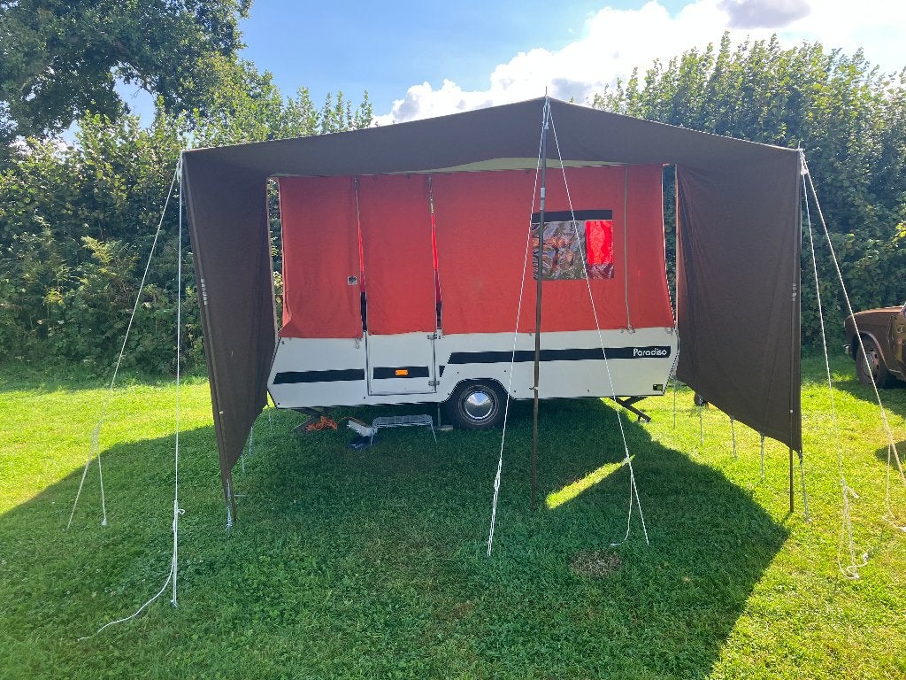 originele Paradiso vouwwagen, Caravans en Kamperen, Vouwwagens, Overige merken, tot en met 3, Meerkleurig, Aanwezig, Ophalen