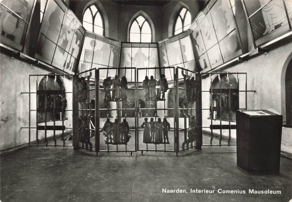 Naarden, Interieur Comenius Mausoleum (groot formaat), Verzamelen, Ophalen of Verzenden, 1960 tot 1980, Ongelopen, Noord-Holland