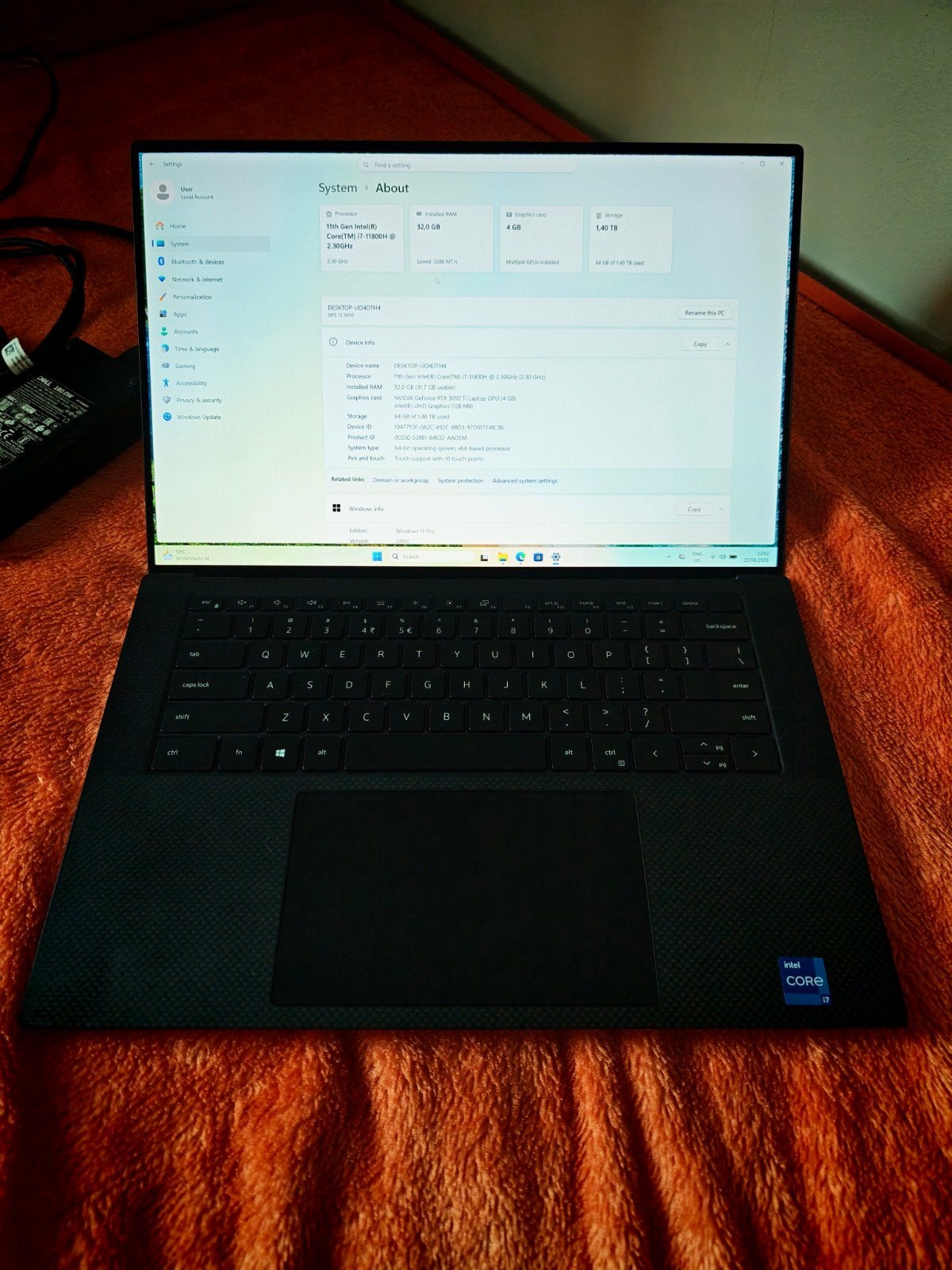 Dell XPS 15 9510 i7-11800H 32GB RAM 1.4TB SSD 4K Touch +Dock, Computers en Software, Windows Laptops, 2 tot 3 Ghz, Intel Core i7-11800H