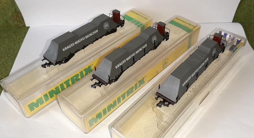 Minitrix KRAUSS-MAFFEI MUNCHEN 13264 K  met OVP 3 stuks., Gelijkstroom, Trix, Wagon, Ophalen of Verzenden