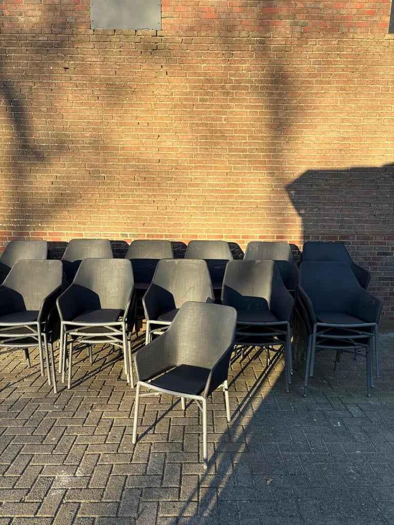 Partij 40 stapelbare terrasstoelen - ideaal voor horeca, Tuin en Terras, Tuinstoelen, Gebruikt, Meubels, Textileen, Meubels