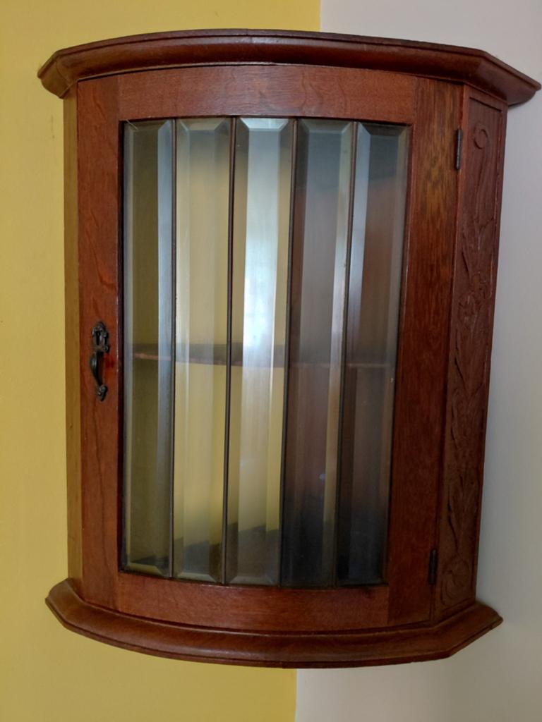 Vintage hoekkastje, Ophalen, 25 tot 50 cm, Eikenhout, Minder dan 100 cm