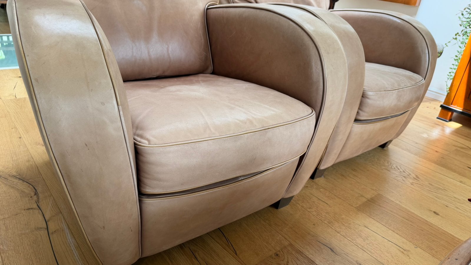 Gratis afhalen, 2 orginele leren Natuzzi fauteuils, Huis en Inrichting, Fauteuils, Ophalen, Gebruikt, 75 tot 100 cm, Leer