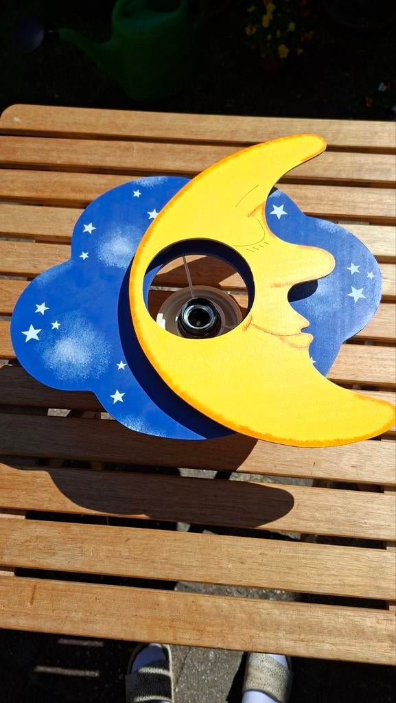 Plafond lamp kind  blauwe wolk en gele maan, Kinderen en Baby's, Kinderkamer | Inrichting en Decoratie, Ophalen, Lamp