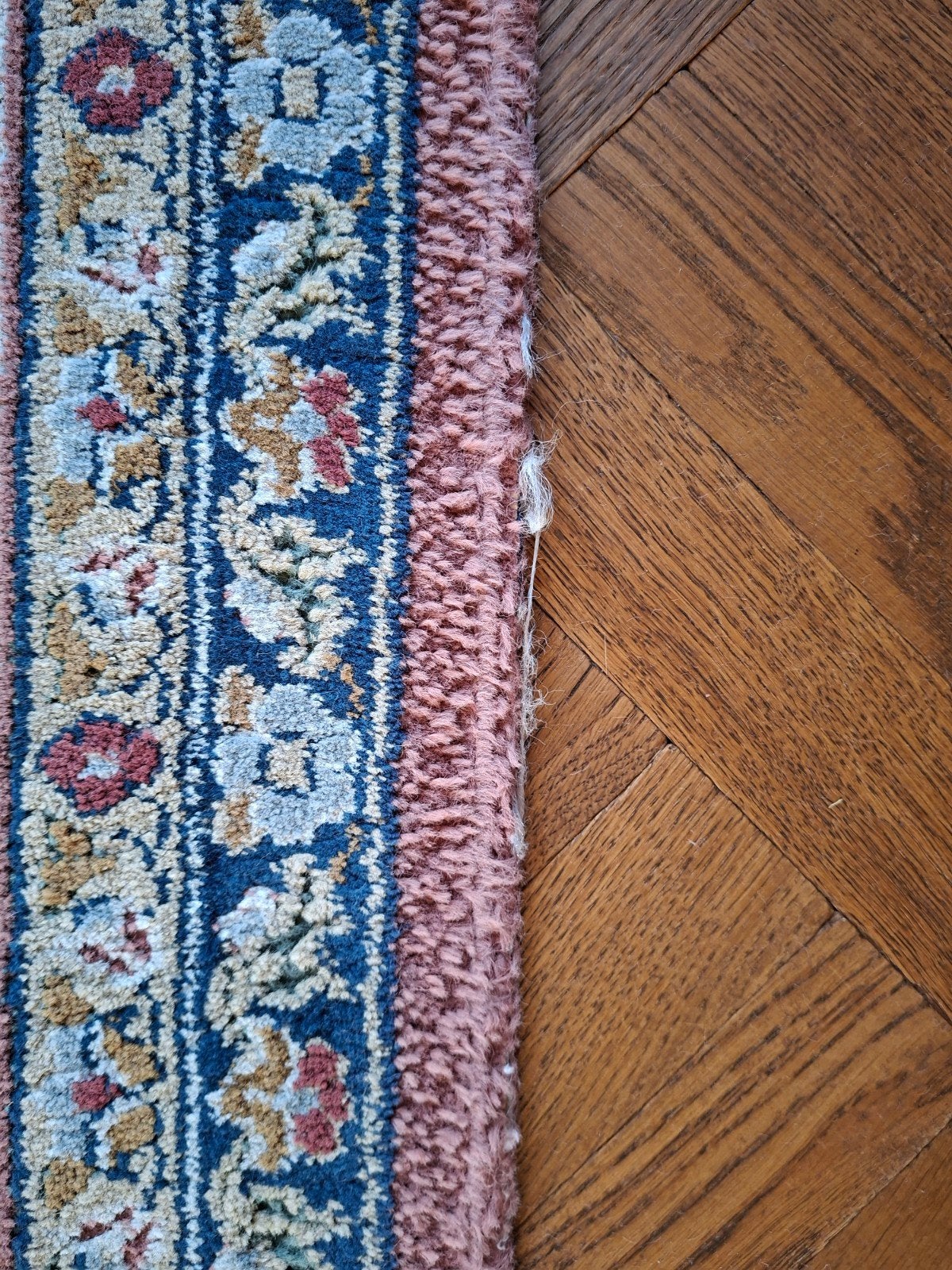 Foto 6 van Prachtig vintage vloerkleed (roze, blauw, geel, groen)