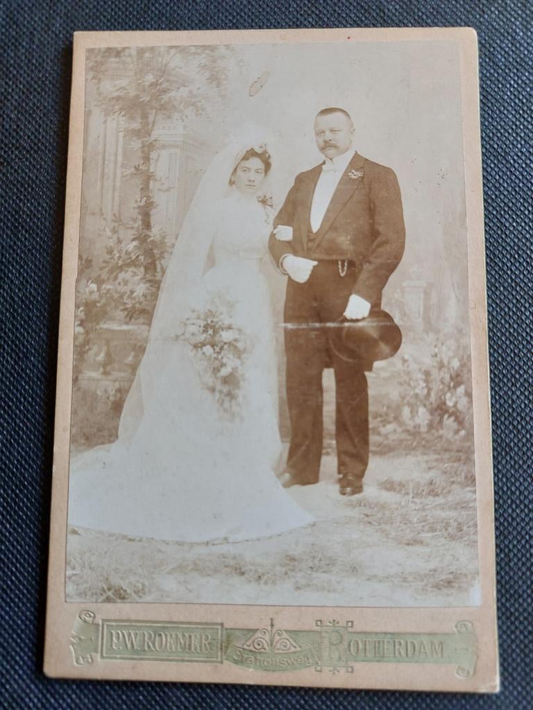 Kabinetfoto P.W. Roemer Rotterdam met naam, Verzamelen, Foto's en Prenten, Gebruikt, Foto, Ophalen of Verzenden, Voor 1940