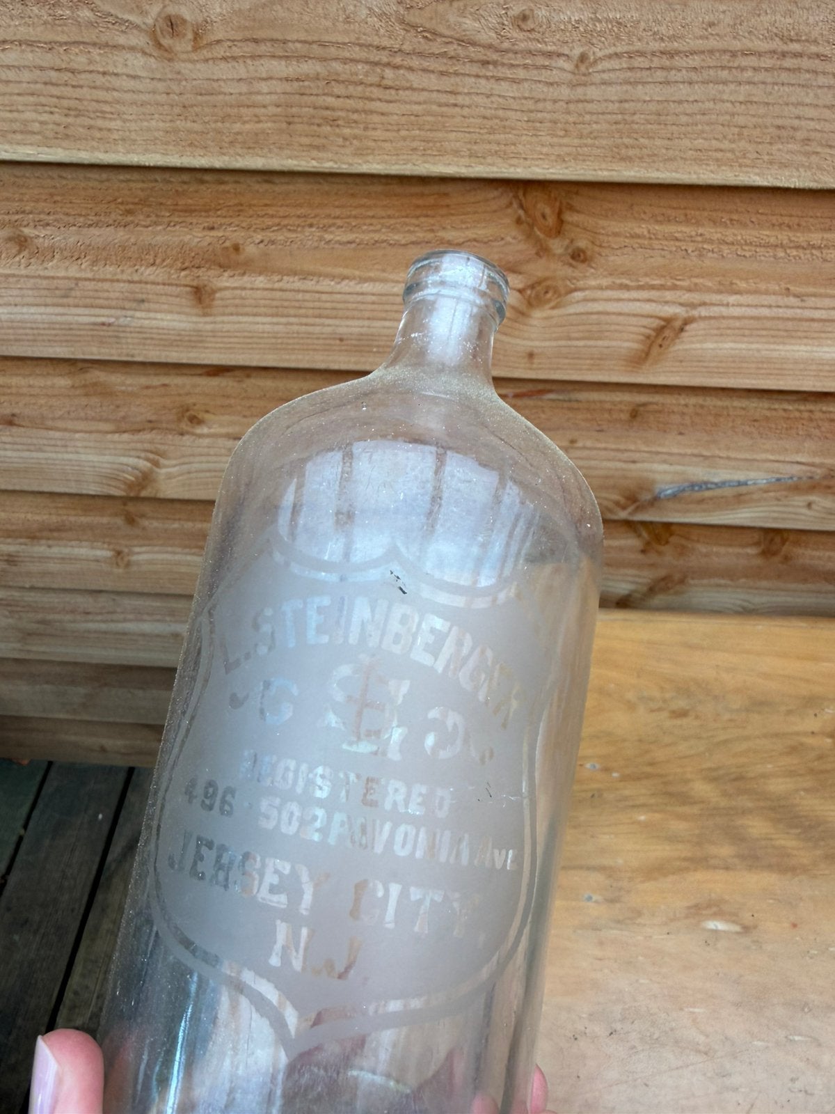 L Stoenberger fles oud new jersy nj, Ophalen of Verzenden, Gebruikt