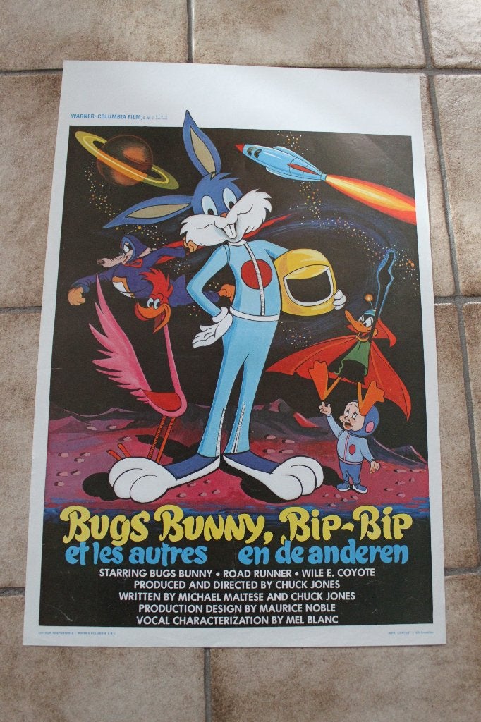 filmaffiche Bugs Bunny filmposter, Verzamelen, Rechthoekig Staand, Ophalen of Verzenden, Zo goed als nieuw, A1 t/m A3