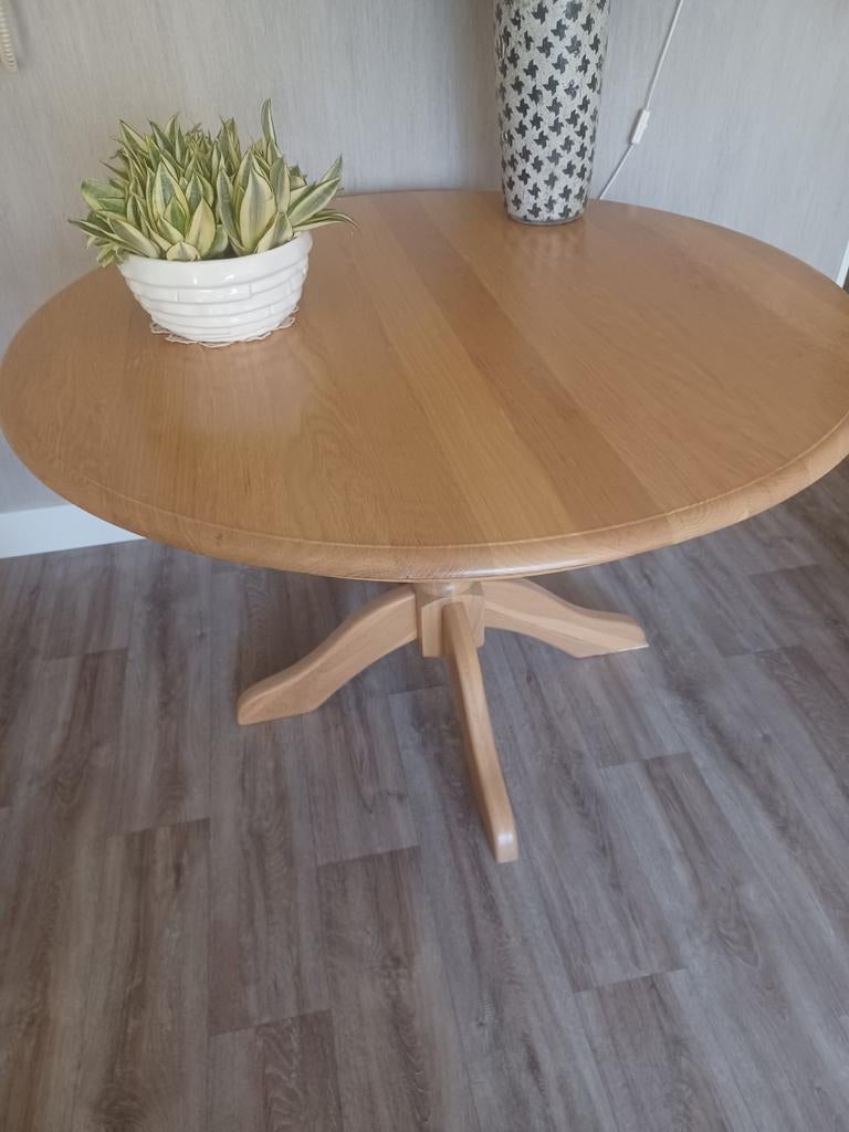 Eikenhouten salon tafel 115 / 75, Huis en Inrichting, Tafels | Eettafels, Gebruikt, Rond, Ophalen of Verzenden, 100 tot 150 cm