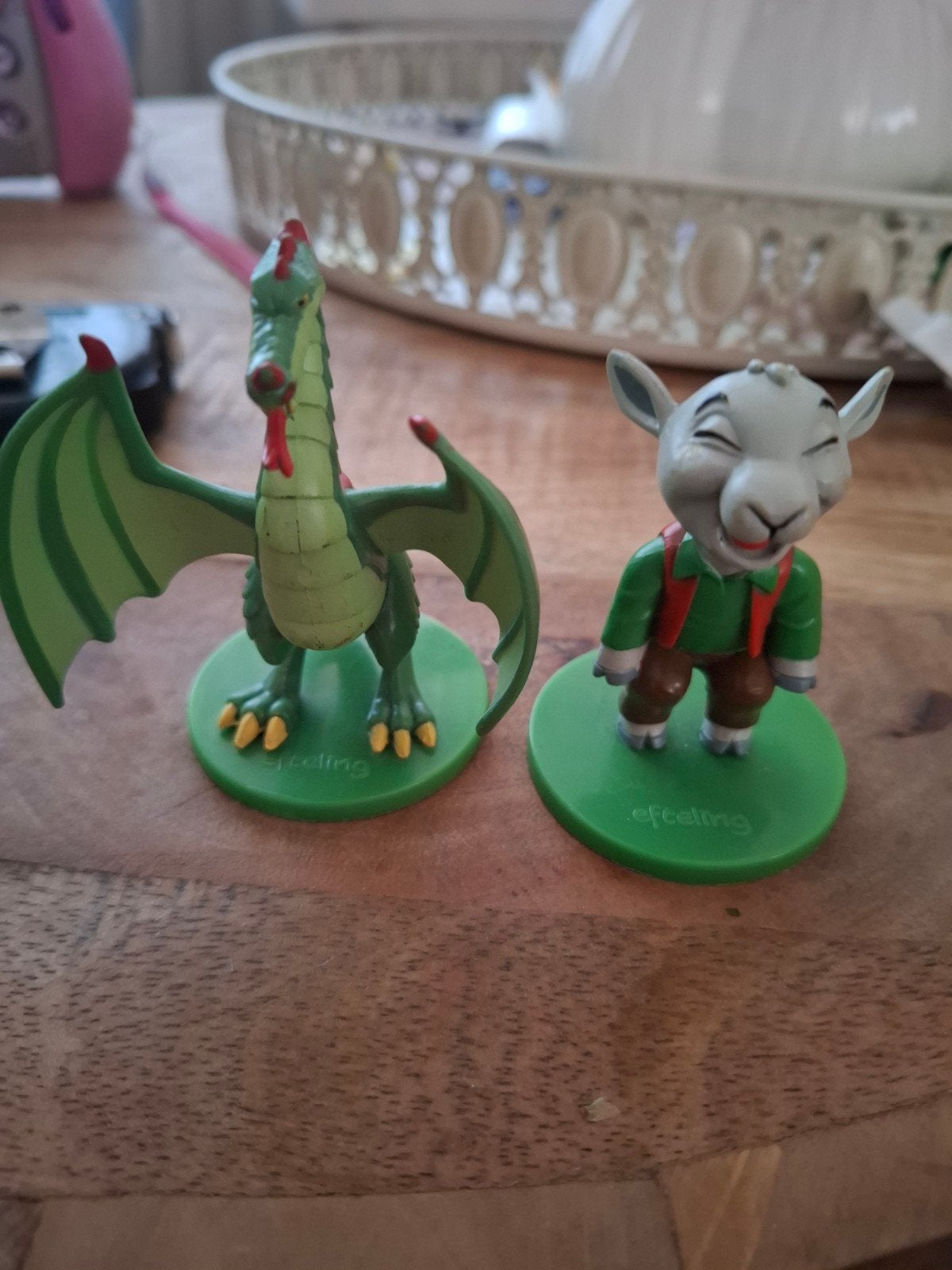 Efteling sprookjesfiguren: Draak en Ezeltje Strek Je, Ophalen of Verzenden, Gebruikt, Beeldje of Poppetje