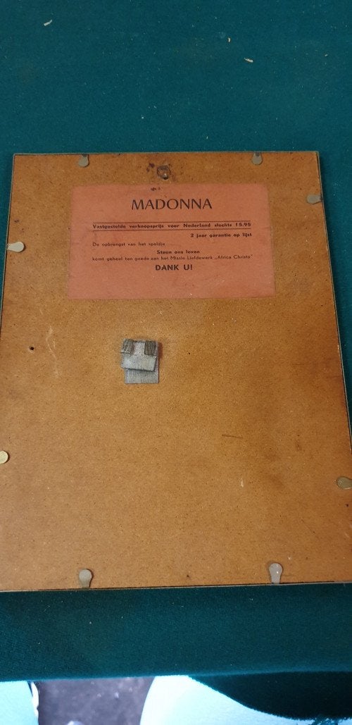 madonna in metalen lijst, Ophalen of Verzenden