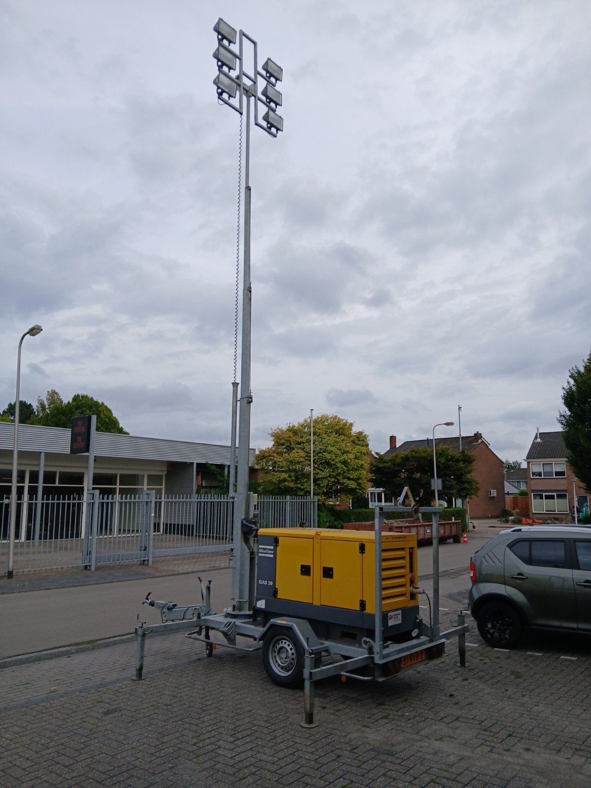 Atlas Copco QAS20 generator met Lichtmast weinig uur!, Ophalen, Gebruikt, Met statief, Lamp