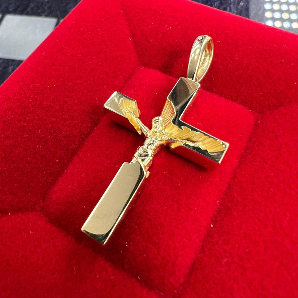 14 karaat gouden kruis hanger prachtig model, Sieraden, Tassen en Uiterlijk, Kettinghangers, Ophalen of Verzenden, Nieuw, Goud